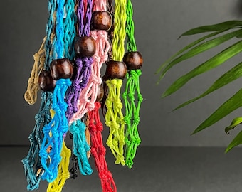 Macrame kristallen zakje ketting Kristallen houder ketting Verwisselbare Macrame zakje Edelsteen ketting Houder Kristallen ketting