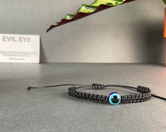 Evil Eye bracelet Macrame Bracelet Evil Eye Charm Macrame Bracelet Protection Bracelet Nazar adjustment bracelet Turkish glass eye bracelet