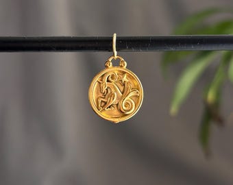 Zawieszka ze znakiem zodiaku, pozłacana zawieszka astrologiczna ze stali nierdzewnej, zaprojektuj własną zawieszkę do biżuterii, zawieszka ze znakiem zodiaku, pomysł na prezent świąteczny