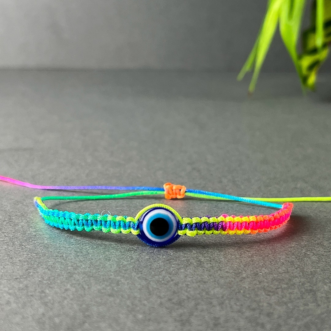 Evil Eye Rainbow Bracelet Greek Evil Eye Bracelet/anklet, Nazar