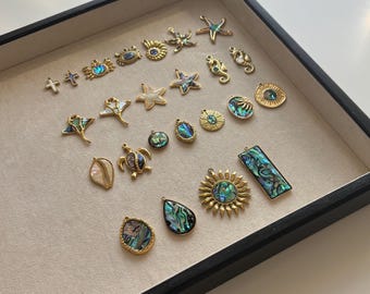 PVD-förgylld Abalone Shell Berlock – Ocean Sea Hänge, Minimalistiska Smycken för Skydd
