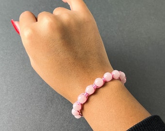 Rose Quartz Beaded Crystal Bracelet