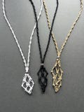 Macrame Crystal Holder Necklace: Adjustable Boho Stone Pouch
