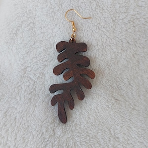Wooden earrings, wooden earrings, boho earrings, vintage earrings, dangling earrings, wooden jewelry, stainless steel wooden earrings, natural earrings