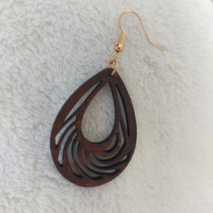 Wooden earrings, wooden earrings, boho earrings, vintage earrings, dangling earrings, wooden jewelry, stainless steel wooden earrings, natural earrings