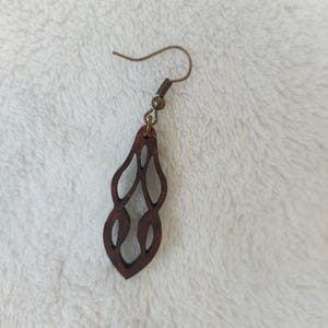 Wooden earrings, wooden earrings, boho earrings, vintage earrings, dangling earrings, wooden jewelry, stainless steel wooden earrings, natural earrings