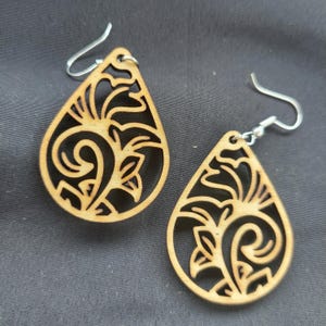 Wooden earrings, wooden earrings, hanging earrings, wooden jewelry, hanging wooden earrings, wooden earrings, walnut wood earrings, drop earrings