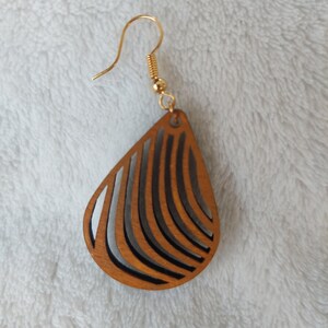 Wooden earrings, wooden earrings, boho earrings, vintage earrings, dangling earrings, wooden jewelry, stainless steel wooden earrings, natural earrings, drops