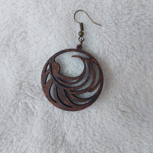 Wooden earrings, wooden earrings, boho earrings, vintage earrings, dangling earrings, wooden jewelry, stainless steel wooden earrings, natural earrings