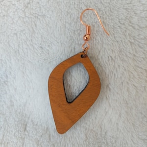 Wooden earrings, wooden earrings, boho earrings, vintage earrings, dangling earrings, wooden jewelry, stainless steel wooden earrings, natural earrings, drops