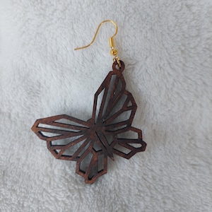 Wooden earrings, wooden earrings, boho earrings, vintage earrings, dangling earrings, wooden jewelry, stainless steel wooden earrings, natural earrings, Ling1