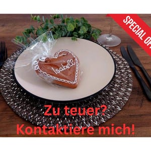 Tischkarten, Platzkarten, Tischkarten Hochzeit, Tischkarten Taufe, Personalisiertes Lebkuchenherz, Gastgeschenk, Tischkarten Geburtstag