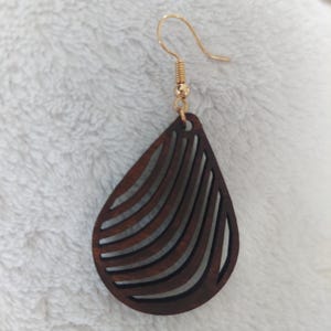 Wooden earrings, wooden earrings, boho earrings, vintage earrings, dangling earrings, wooden jewelry, stainless steel wooden earrings, natural earrings