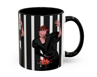Beetlejuice Delia Deetz 11oz Accent Color Mug with Stripes