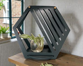 Handmade Wooden Indoor Plant Holder | Modern Minimal Plant Stand for Small Plants | Shelf & Home Decor
