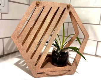 Modern Wooden Plant Holder | Handmade Indoor Plant Stand | Minimal Shelf Decor | Housewarming Gift