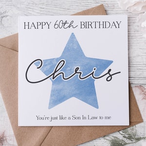 Tarjeta de cumpleaños, tarjeta para hermano, tarjeta para padrino, tarjeta de todos nosotros, cumpleaños especial, tarjeta de yerno, cumpleaños significativo 60 50