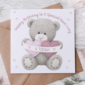 Kleine Baby Mädchen Grußkarte, Baby Karte Töchter 1. Geburtstag, Patenkind Karte, Baby Nichte, Enkelin, Kind Geburtstagskarte