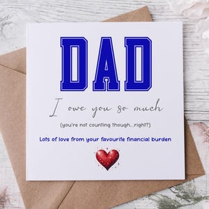 Tarjeta del Día del Padre para papá, Tarjeta de Carga Financiera para el Día del Padre, Chiste Divertido sobre Dinero, Humor de Papá, Tarjeta de Felicitación Divertida para Papá, Papá Divertido