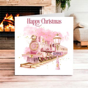 Polar Express Weihnachtszug, marineblaue Zug, traditionelle Karte für Sohn, Tochter Weihnachtskarte, Polar Express, Karte für Enkel, Nichte