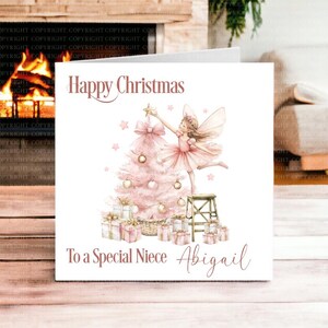 Zuckerfee Weihnachtskarte, personalisierte Weihnachtskarte für Nichte, Nana Karte, traditionelle Nussknacker Weihnachtskarte, Mädchen Verwandte Karte