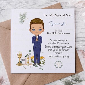 Tarjeta de confirmación personalizada para niño o niña, tarjeta de confirmación hecha a mano para hijo, hija, nieto, nieta, ahijado, ahijada