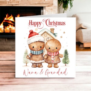 Nana & Grandad Weihnachtskarte, Weihnachtskarte für Großeltern, Weihnachtskarte für Verwandte, Weihnachtskarte für ein Paar, Weihnachtskarte für Mama und Papa