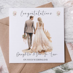 Tarjeta de boda especial, tarjeta de boda para hija, tarjeta de boda para pariente femenina, tarjeta de novia, tarjeta de boda para mejor amiga, fiesta nupcial