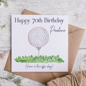 Golf Geburtstagskarte, Karte für Freund, Golfspieler, Golfball, Mutter Golfer, runder Geburtstag, 30., 40., 50., 60., 70., einzigartige Karte