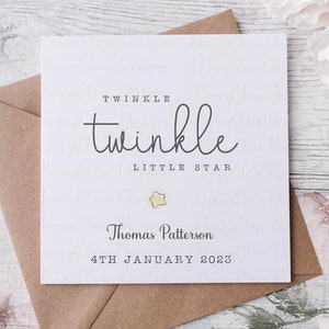 Nueva tarjeta de felicitación de bebé, tarjeta de bienvenida al mundo, tarjeta de bebé, tarjeta de niño, tarjeta de niña, felicitaciones por su bebé, tarjeta personalizada