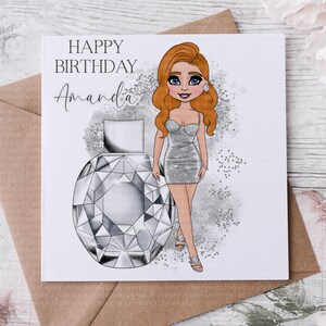 Zum 18./21. Geburtstag | Parfüm Karte I Personalisierte Geburtstagskarte Hautpflege Make up Kosmetik Teen Tochter Patentochter Hübsche Mädchen Karte