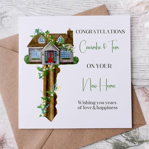 Felicitaciones por tu nuevo hogar, tarjeta de nueva casa, buena suerte en la mudanza, tarjeta de próxima aventura, nuevos comienzos, nuevos vecinos, llave de la casa