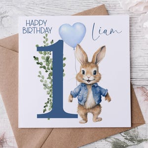Baby Glückwunschkarte für Jungen, Baby Erster Geburtstag, Karte für Enkel, Neffe, 1-10 Jahre, Geburtstagskarte