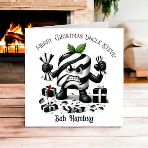 Bah Humbug Weihnachtskarte, Weihnachtskarte für Scrooge, mürrisch, Weihnachtsstimmung, Karte für Sie, Karte für Ihn, Weihnachtshasserkarte, Humbug