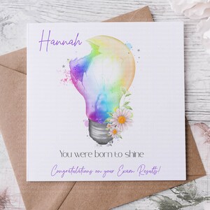 Tarjeta de resultados de exámenes personalizada, felicitaciones por los resultados de sus exámenes, tarjeta de bien hecho, certificado de fin de estudios, certificado junior, título, GCSE, A-Levels