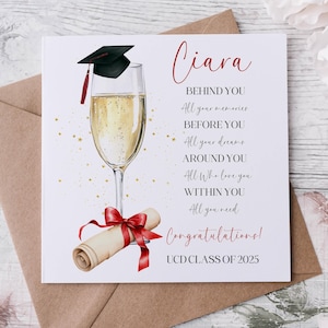 Tarjeta de graduación de champán / Tarjeta de graduación de hijo / Tarjeta de graduación de hija / Tarjeta de graduación de sobrina / ahijada, graduación 2025, graduado universitario