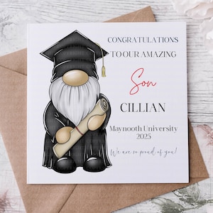 Tarjeta de graduación para nieta / Tarjeta de felicitación de graduación / Tarjeta Gonk / Tarjeta de graduación para hija / Tarjeta de celebración / Tarjeta de graduación 2025