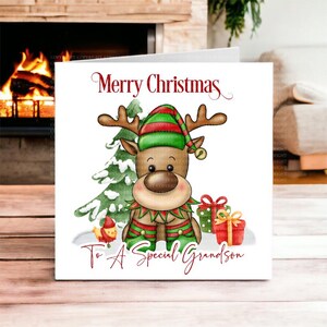 Weihnachtskarte für den Sohn, Weihnachtskarte für den Enkel, Karte für Rentier, Geschenk für die Nichte, Weihnachten,