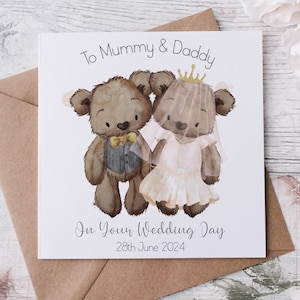 Tarjeta de boda para padres, tarjeta para mis padres, tarjeta para mamá y papá, tarjeta de los hijos a los padres, boda de mamá y papá, tarjeta de un niño