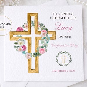 Irish Personalised Confirmation Card for Daughter – On Your Confirmation Day – Custom Name & Date – Religious Christian Card – Keepsake