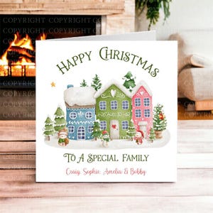 Tarjeta de navidad para vecinos, tarjeta de navidad de buenos amigos, de nuestra casa a la tuya, navidad para amigos, tarjeta de navidad para bestie, tarjeta de pareja