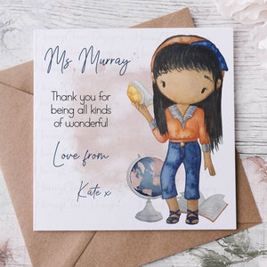Tarjeta para el maestro, tarjeta de fin de curso, tarjeta del mejor maestro del mundo, tarjeta personalizada, tarjeta de caricatura para el maestro, tarjeta de agradecimiento al maestro, tarjeta de caricatura