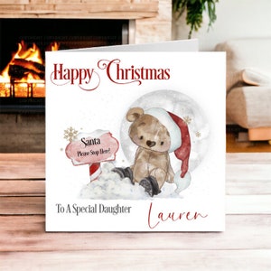 Weihnachtskarte für Enkel, Weihnachtskarte für Sohn, Patenkind Weihnachtskarte, Tochter Weihnachtskarte, Nichte Neffe Weihnachtskarte, Weihnachtsmann stopp hier