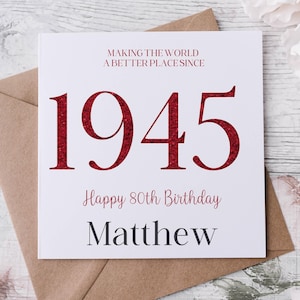 Lustige 80er 90er Geburtstagskarte, die Welt seit 1935 zu einem besseren Ort machen, Meilenstein 80er 90er Geburtstagskarte, jedes Alter, 30, 40, 50, 60, 70,