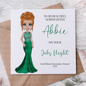 Nieta PromCard / Tarjeta de felicitación Debs / Tarjeta de noche de graduación / Hija disfruta de la tarjeta de graduación/debs/ Tarjeta Debs / Tarjeta Prom 2024, tarjeta Debs irlandesa