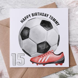 Fußball Geburtstagskarte, Karte für Fußballer, Fußball Geschenk, Teenager Fußballer, 13.Geburtstag, 16., 18., Tween Karte, Sohn Fußballer