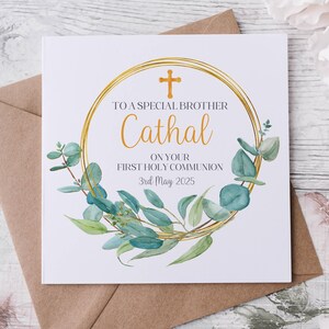 Tarjeta de confirmación personalizada para niño o niña, tarjeta de confirmación hecha a mano para hijo, hija, nieto, nieta, ahijado, ahijada