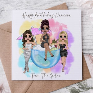 Von der Mädchen-Karte | Bestie Karte | Tochter Karte |18.Geburtstag/21.Geburtstag | Patenkind Geburtstag I Nichte I Cocktail Geschenk I Partygirl