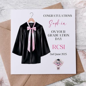 Tarjeta de graduación para nieta / Tarjeta de felicitación de graduación / Tarjeta de pastel / Tarjeta rosa para hija / Tarjeta de celebración / Tarjeta de graduación 2025