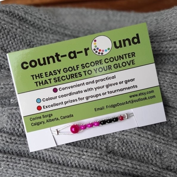 Count-a-Round | Golf Score Counter | Just Swing and Slide the Beads | Easy to Use | Secure and Reliable | By Corine Sorge of Fridge Door Art